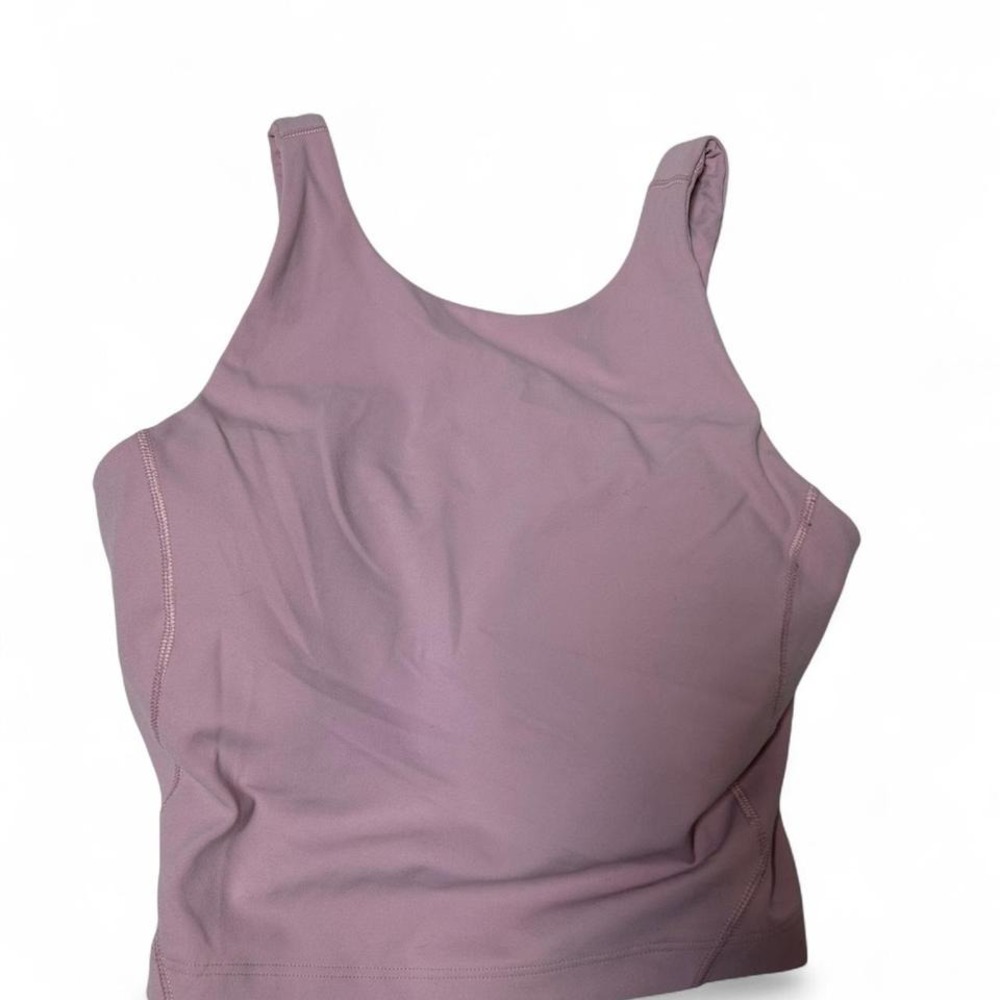 lavender/pinkLululemon Size 2‎ Align High Neck Tank Crop Built In Bra Pink Peony